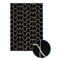 Hand-tufted Aurora Black Wool Rug (5' x 7'6)