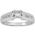 14k White Gold 1/2 ct TDW Princess Diamond Engagement Ring