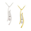 14k Gold 1/3ct TDW Round Diamond Journey Pendant (H-I, I1)