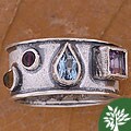 Silver Snowflake Gemstone Ring (Israel)