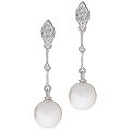 14k Gold Akoya Cultured Pearl Diamond Earrings