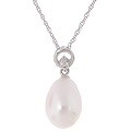 14k Gold Cultured FW Pearl Diamond Circle Pendant