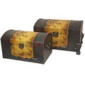 Set of 2 Green-tree Round-top Storage Boxes (China)