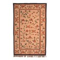 Tapestry-woven Kilim Ancestral Beige Wool Rug (5' x 8')