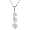 14k Yellow Gold 3-stone Moissanite Necklace