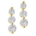 14k Yellow Gold Three-stone Moissanite Earrings