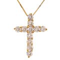 14k Yellow Gold 1ct Moissanite Cross Necklace