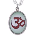 Sterling Silver Enamel Colorful Aum Medallion