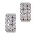 14k White Gold 3/4ct TDW 3 Row Milligrain Diamond Hoop Earring (I, I3)
