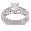 Tacori Platinum CZ Center 3/8ct TDW Round Diamond Engagement Ring (G, VS)