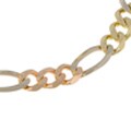 Men's 14k Tri-tone Gold Pave Figaro Bracelet