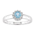 14k White Gold Diamond Blue Topaz Ring
