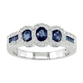 14k White Gold 1/4ct Diamond Sapphire Ring