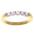 14k Yellow Gold and 1/2ct Diamond Five-stone Band