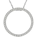 10k White Gold 1/4ct TDW Diamond Circle Pendant (I-J/ I2-I3)