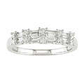 14k White Gold 1/2ct TDW Round and Baguette Diamond Ring (H-I-J, I1-I2)