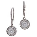 Sterling Silver Round CZ Dangle Earrings