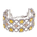 Adjustable Sterling Silver CZ Bold Bracelet