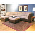 Brown/Beige Durasuede Sofa Sectional & Ottoman
