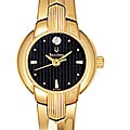 Bulova Women's Black Dial Goldtone Watch