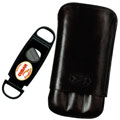 Cuban Crafters Sienna Cigar Case and Cigar Cutter