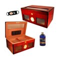Bravo Glass-top Cherrywood Exterior Humidor Set