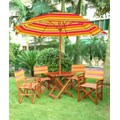 Directors Chair Patio Table, Chairs & Umbrella Set
