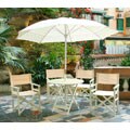 White Director's Chair, Patio Table, & Umbrella Set
