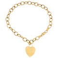 14k Gold Heart Charm Link Bracelet