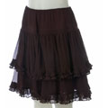 To The Max by BCBG Doubled Layer Merlot Ruffle Skirt