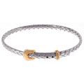 14k Two tone Gold Basket Weave Bangle