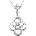 14k White Gold 1/10ct TDW Diamond Drop Necklace (H-I-J, I1-I2)
