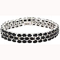 Sterling Silver Genuine Sapphire 3-tier Bracelet