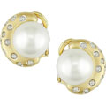 Cultured South Sea Pearl 3/5ct TDW Diamond Earrings (12-13 mm) (G-H, I1-I2)