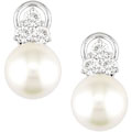 18k Gold Cultured South Sea Pearl 1ct Diamond Earrings (11-12mm)