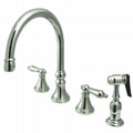 Chrome Kitchen Faucet with Lever Handles and Sprayer