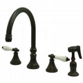 Kitchen Faucet with Porcelin Lever Handles