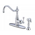 Brass English Vintage Kitchen Faucet with Sprayer