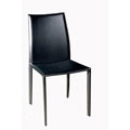 Avallon Raven Black Leather Dining Chair (Set of 2)