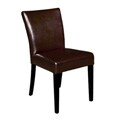Full Leather Espresso Brown Dining Chairs (Set of 2)