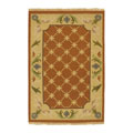 Hand-woven Kedelston Rust Wool Rug (4'7 x 6'7)