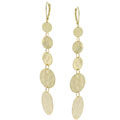 18k Over Sterling Silver Hammered Disc Earrings