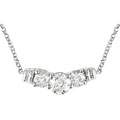 14k White Gold 1/2ct TDW Round Diamond Three-Stone Necklace (J-K, I2-I3)