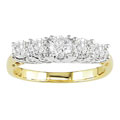 14k Gold and 1ct TDW Round Diamond Five-Stone Ring (H-J, I1-I2)
