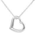 Sterling Silver Polished Finish Heart Necklace