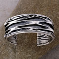 Sterling Silver Crinkled Cuff Bracelet (Mexico)