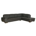 Diana Dark Brown Leather Sectional Sofa Set
