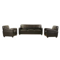 Benson Dark Brown Bi-cast Leather Sofa Set
