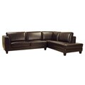 Jackson Dark Brown Bi-cast Leather Sectional Sofa