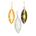 Gold over Silver Marquise CZ Earrings